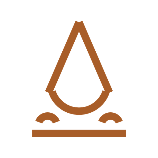 Water droplet repelled by a surface, icon